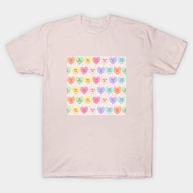 Happy Valentine's Day Pattern T-Shirt by Stylish Dzign